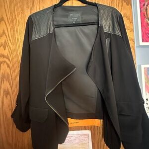 Sanctuary Black Blazer with Leather Details